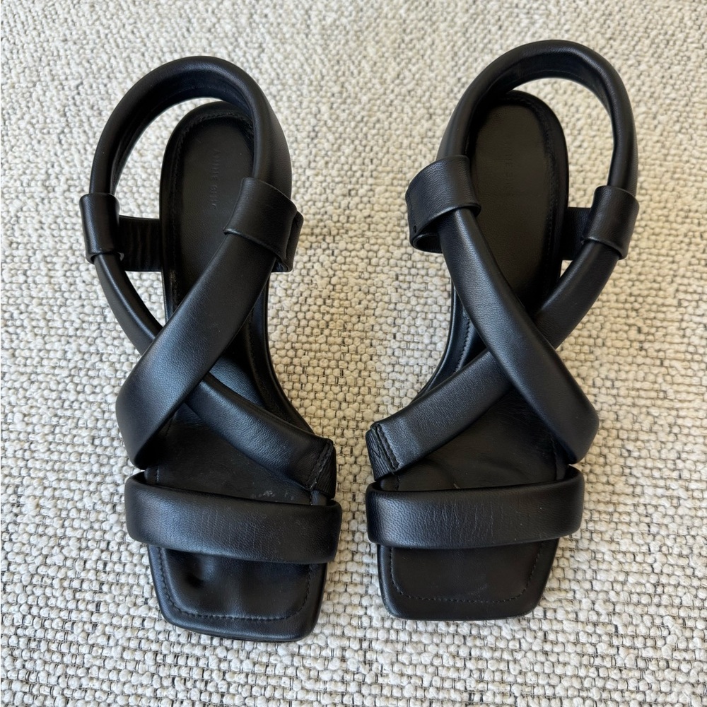 Anine Bing Black Strappy Heels